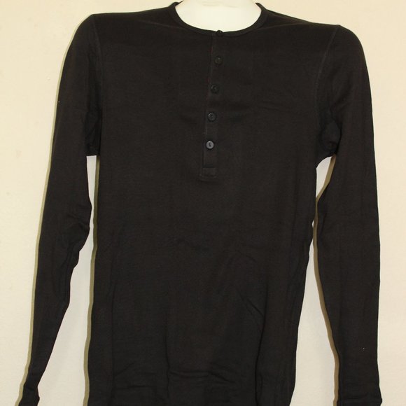 Evolve Men's Long Sleeve Henley, Size: S, Color: Black - Picture 1 of 5